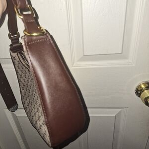 SHEIN Gold and Brown Structured Shoulder Bag